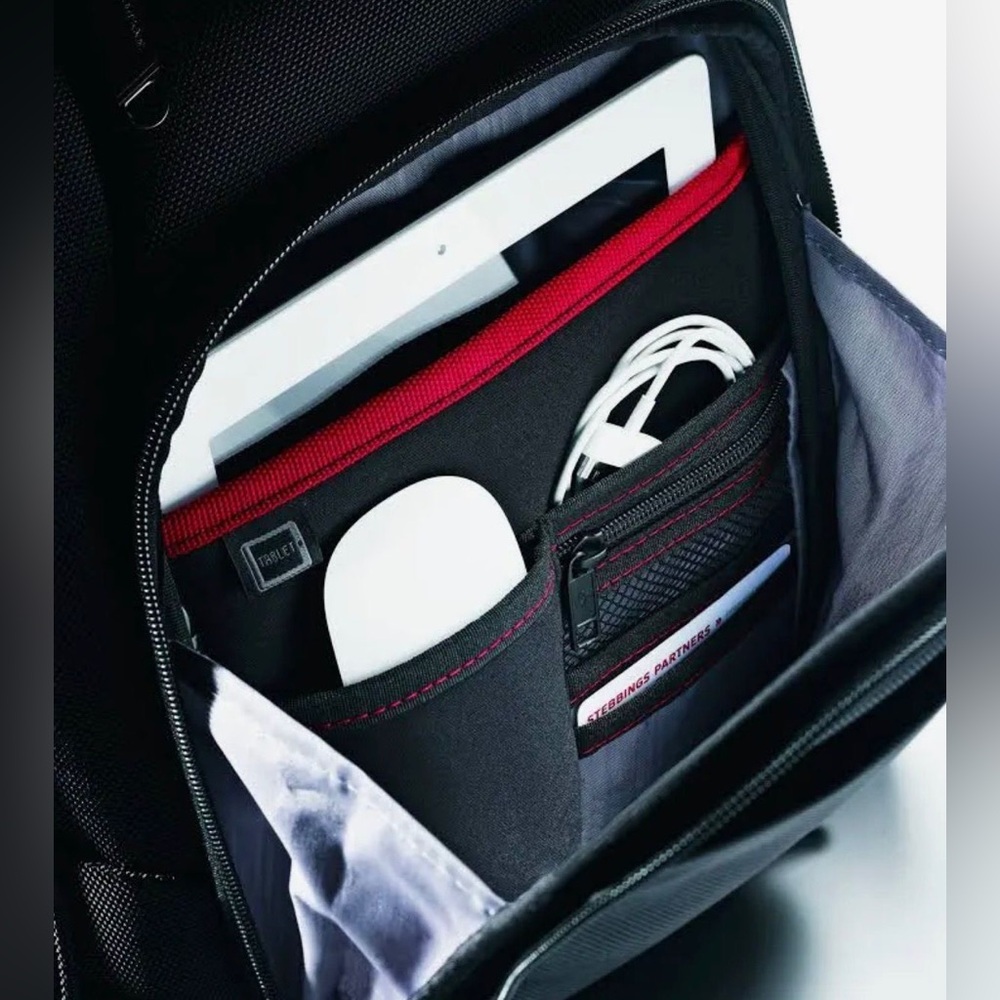 Samsonite Black Backpack with Subtle Red Trim NWT - image 4